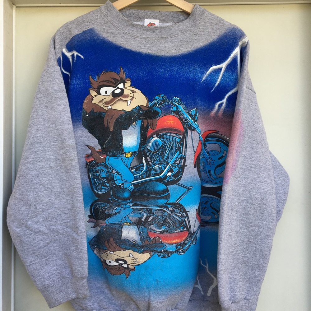 Vintage Taz Motorcycle Crewneck - Large